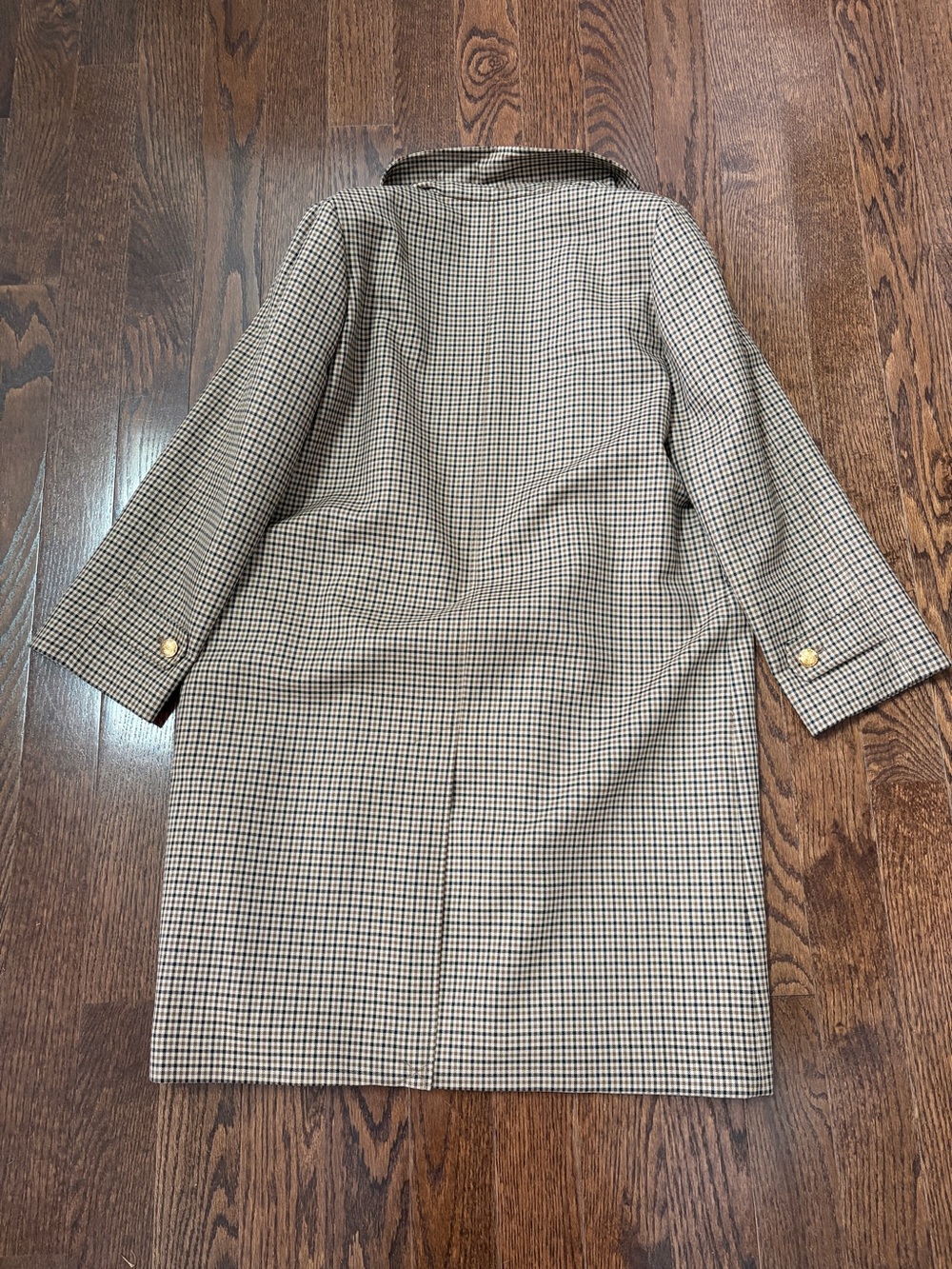 Nili Lotan Brown and Black Houndstooth Single-Breasted Trench Coat - Picture 2 of 7